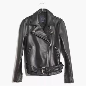 Madewell Genuine Leather Moto Jacket w/belt